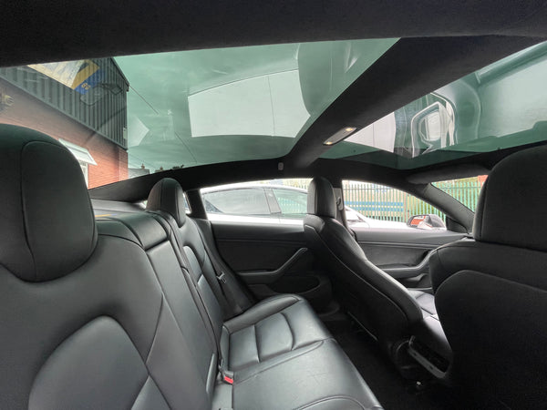 Tesla Model 3 Y Alcantara dark performance headlining headliner sporty trimmed 
